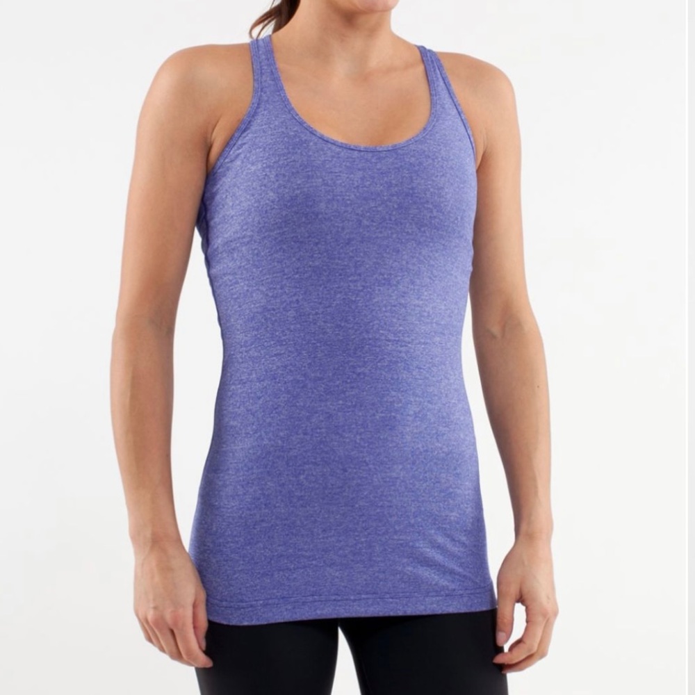Lululemon Cool Racerback Tank, in heather blue, size 2